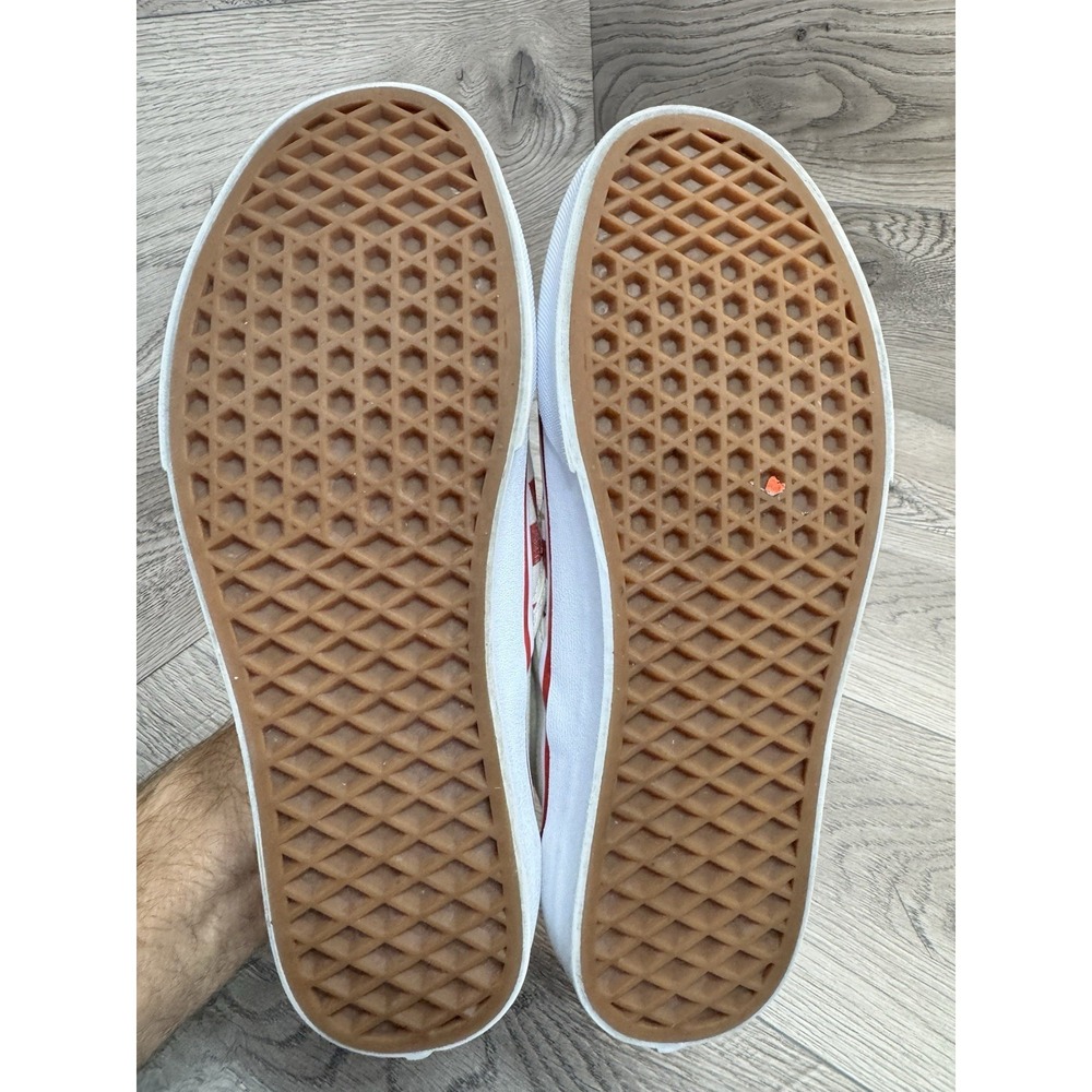 VANS Classic Slip-On Checkerboard Red & White Skate Shoes Mens 7.5 Womens 9 - Picture 3 of 10